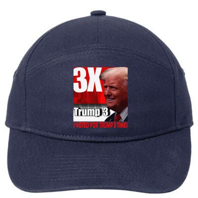 I Voted For Trump 3 Times 7-Panel Snapback Hat