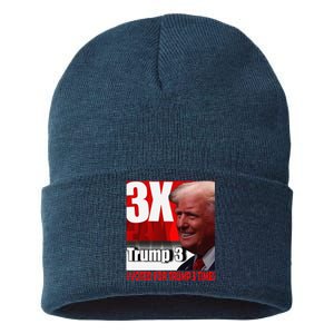 I Voted For Trump 3 Times Sustainable Knit Beanie