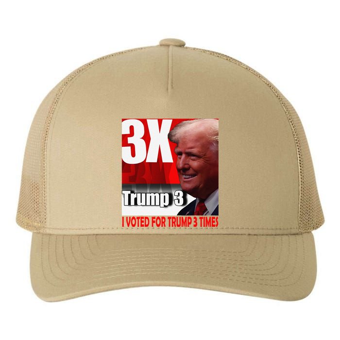 I Voted For Trump 3 Times Yupoong Adult 5-Panel Trucker Hat