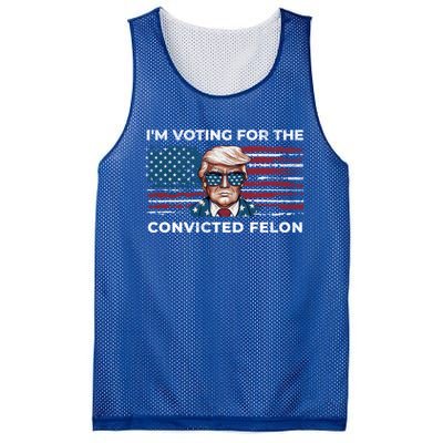 IM Voting For The Convicted Felon Funny Pro Trump 2024 Gift Mesh Reversible Basketball Jersey Tank