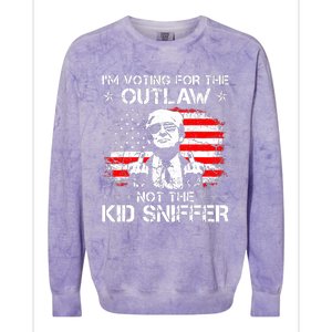 IM Voting For The Outlaw Not The Ki.D Sniffer Trump 2024 Colorblast Crewneck Sweatshirt