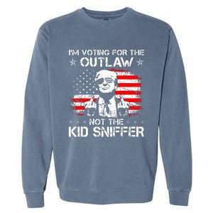 IM Voting For The Outlaw Not The Ki.D Sniffer Trump 2024 Garment-Dyed Sweatshirt