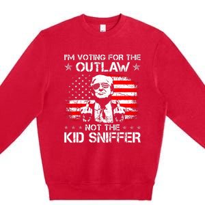 IM Voting For The Outlaw Not The Ki.D Sniffer Trump 2024 Premium Crewneck Sweatshirt