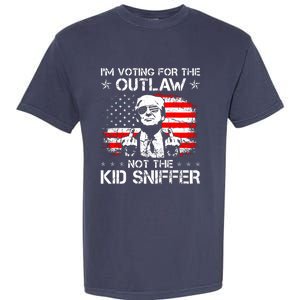 IM Voting For The Outlaw Not The Ki.D Sniffer Trump 2024 Garment-Dyed Heavyweight T-Shirt