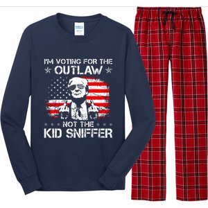 IM Voting For The Outlaw Not The Ki.D Sniffer Trump 2024 Long Sleeve Pajama Set