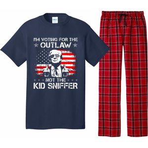 IM Voting For The Outlaw Not The Ki.D Sniffer Trump 2024 Pajama Set