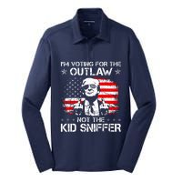 IM Voting For The Outlaw Not The Ki.D Sniffer Trump 2024 Silk Touch Performance Long Sleeve Polo