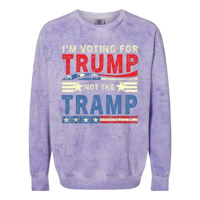 IM Voting For Trump Not The Tramp Trump Vance 2024 Vintage Colorblast Crewneck Sweatshirt