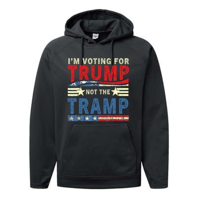 IM Voting For Trump Not The Tramp Trump Vance 2024 Vintage Performance Fleece Hoodie