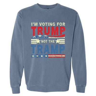 IM Voting For Trump Not The Tramp Trump Vance 2024 Vintage Garment-Dyed Sweatshirt