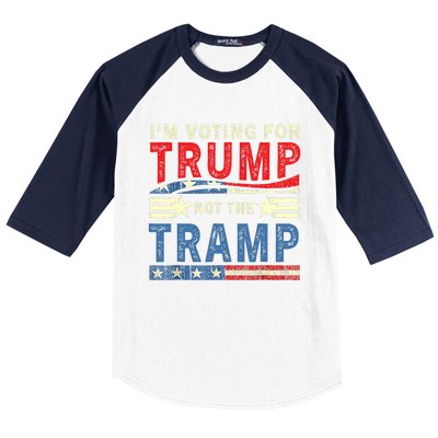 IM Voting For Trump Not The Tramp Trump Vance 2024 Vintage Baseball Sleeve Shirt