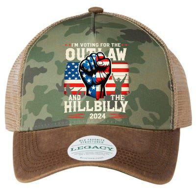 IM Voting For The Outlaw And The Hillbilly 2024 Us Flag Legacy Tie Dye Trucker Hat