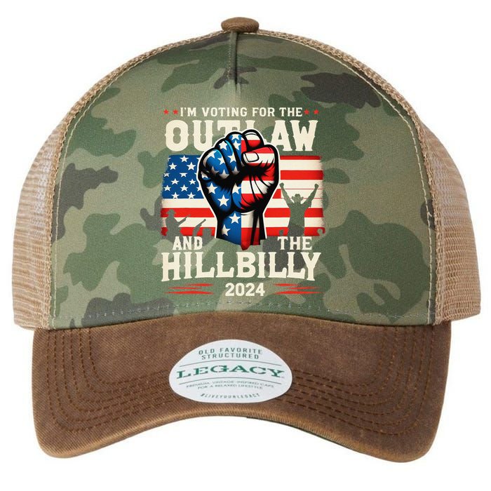 IM Voting For The Outlaw And The Hillbilly 2024 Us Flag Legacy Tie Dye Trucker Hat