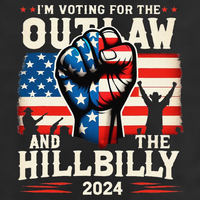 IM Voting For The Outlaw And The Hillbilly 2024 Us Flag Cool Comfort Performance Bucket Hat
