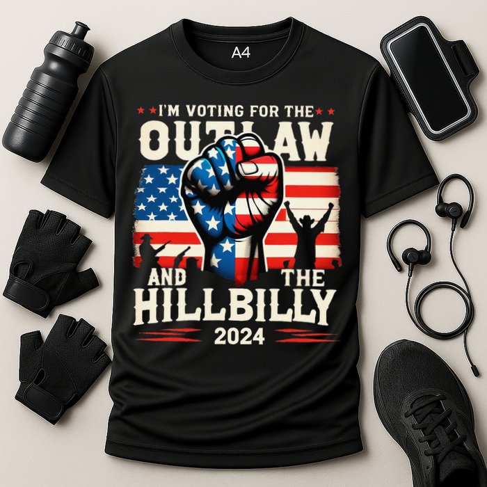 IM Voting For The Outlaw And The Hillbilly 2024 Us Flag Performance Shirt