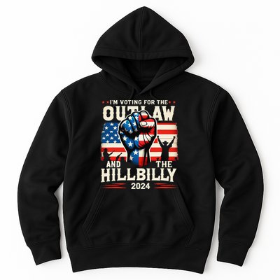 IM Voting For The Outlaw And The Hillbilly 2024 Us Flag Hoodie