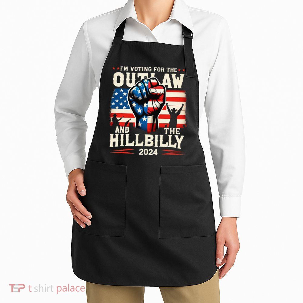 IM Voting For The Outlaw And The Hillbilly 2024 Us Flag Apron