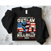 IM Voting For The Outlaw And The Hillbilly 2024 Us Flag Sweatshirt