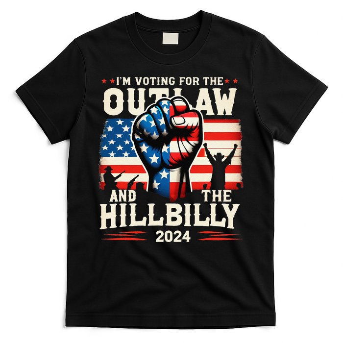 IM Voting For The Outlaw And The Hillbilly 2024 Us Flag T-Shirt