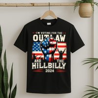 IM Voting For The Outlaw And The Hillbilly 2024 Us Flag T-Shirt