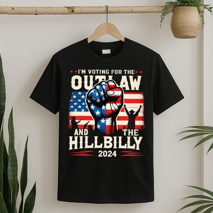 IM Voting For The Outlaw And The Hillbilly 2024 Us Flag T-Shirt