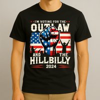 IM Voting For The Outlaw And The Hillbilly 2024 Us Flag T-Shirt