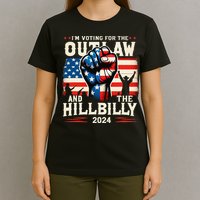 IM Voting For The Outlaw And The Hillbilly 2024 Us Flag T-Shirt