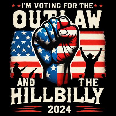 IM Voting For The Outlaw And The Hillbilly 2024 Us Flag T-Shirt