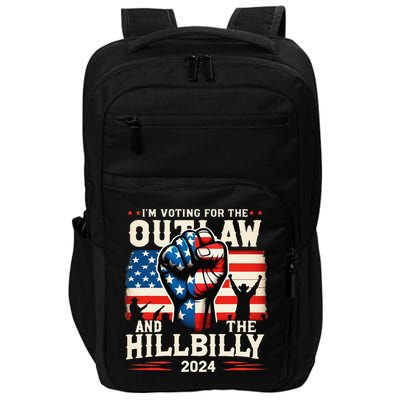 IM Voting For The Outlaw And The Hillbilly 2024 Us Flag Impact Tech Backpack