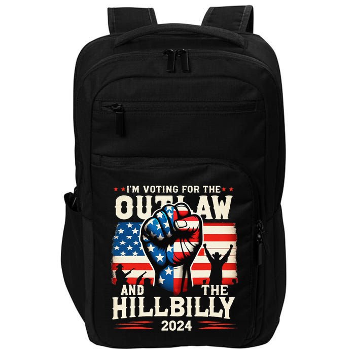 IM Voting For The Outlaw And The Hillbilly 2024 Us Flag Impact Tech Backpack