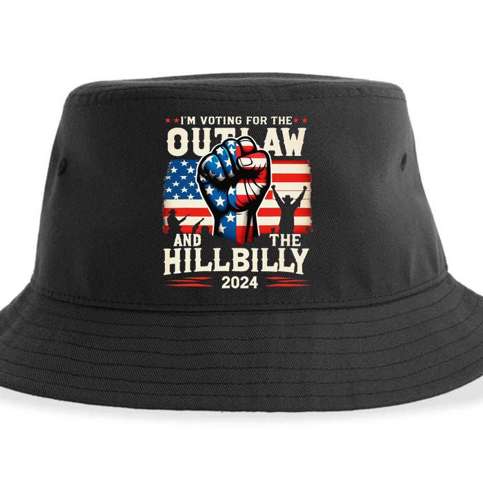 IM Voting For The Outlaw And The Hillbilly 2024 Us Flag Sustainable Bucket Hat