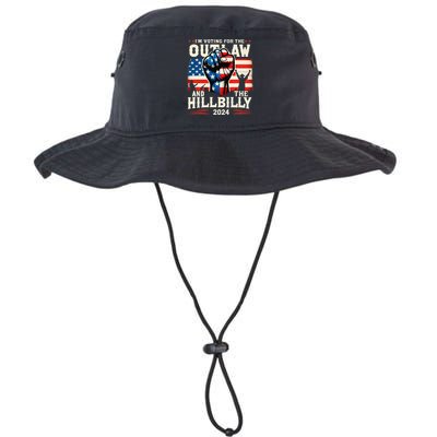 IM Voting For The Outlaw And The Hillbilly 2024 Us Flag Bucket Hat