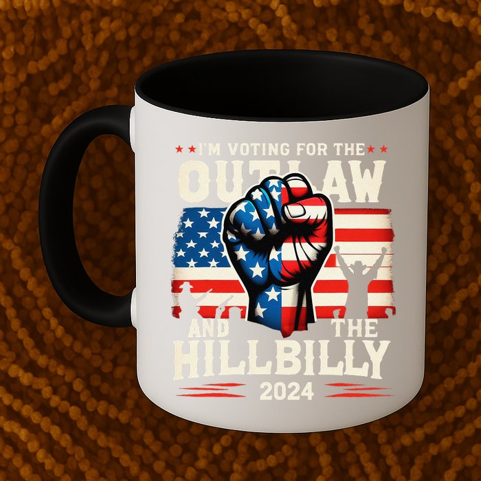 IM Voting For The Outlaw And The Hillbilly 2024 Us Flag Mug