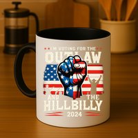 IM Voting For The Outlaw And The Hillbilly 2024 Us Flag Mug