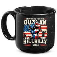 IM Voting For The Outlaw And The Hillbilly 2024 Us Flag 15oz Campfire Ceramic Mug
