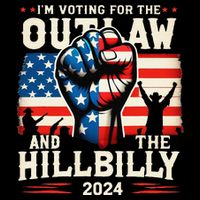 IM Voting For The Outlaw And The Hillbilly 2024 Us Flag Drawstring Bag