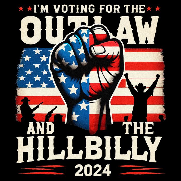 IM Voting For The Outlaw And The Hillbilly 2024 Us Flag Drawstring Bag