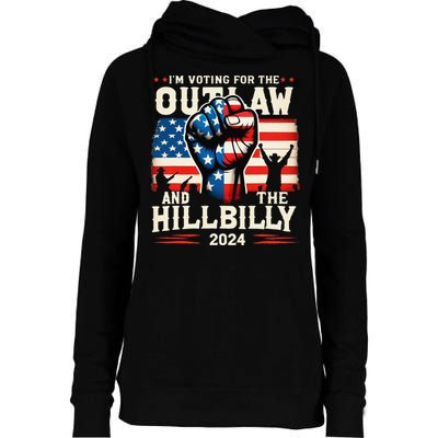 IM Voting For The Outlaw And The Hillbilly 2024 Us Flag Womens Funnel Neck Pullover Hood