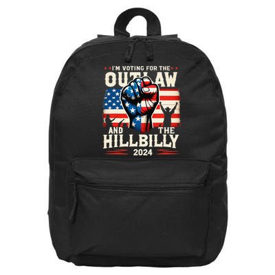 IM Voting For The Outlaw And The Hillbilly 2024 Us Flag 16 in Basic Backpack