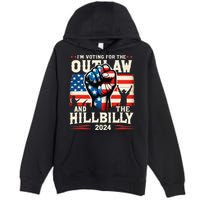 IM Voting For The Outlaw And The Hillbilly 2024 Us Flag Premium Pullover Hoodie