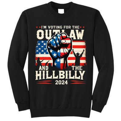IM Voting For The Outlaw And The Hillbilly 2024 Us Flag Tall Sweatshirt