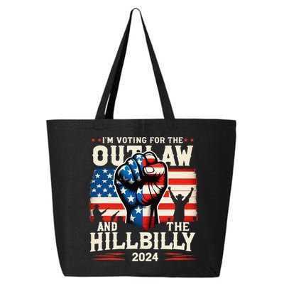 IM Voting For The Outlaw And The Hillbilly 2024 Us Flag 25L Jumbo Tote