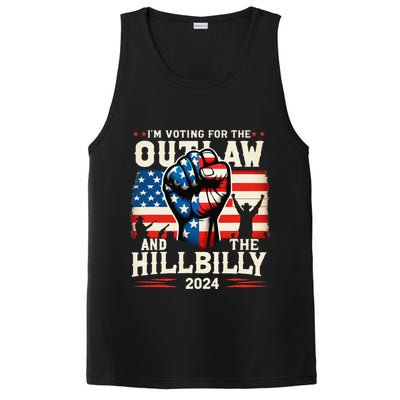 IM Voting For The Outlaw And The Hillbilly 2024 Us Flag PosiCharge Competitor Tank