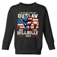 IM Voting For The Outlaw And The Hillbilly 2024 Us Flag Toddler Sweatshirt