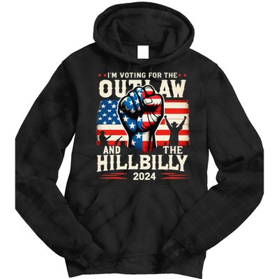 IM Voting For The Outlaw And The Hillbilly 2024 Us Flag Tie Dye Hoodie