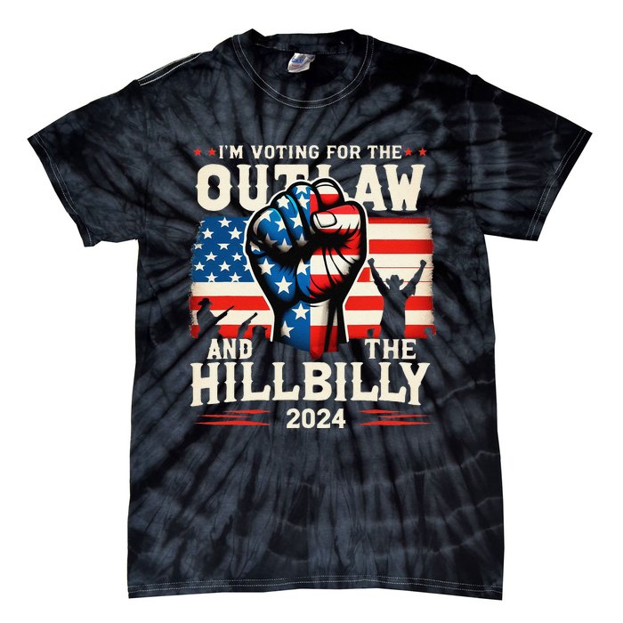 IM Voting For The Outlaw And The Hillbilly 2024 Us Flag Tie-Dye T-Shirt