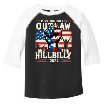 IM Voting For The Outlaw And The Hillbilly 2024 Us Flag Toddler Fine Jersey T-Shirt