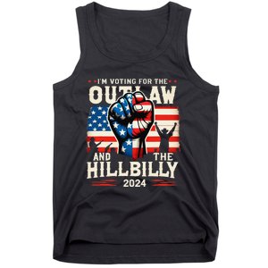 IM Voting For The Outlaw And The Hillbilly 2024 Us Flag Tank Top