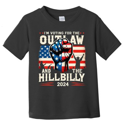 IM Voting For The Outlaw And The Hillbilly 2024 Us Flag Toddler T-Shirt
