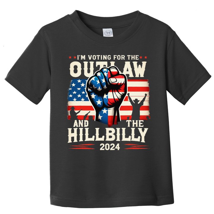 IM Voting For The Outlaw And The Hillbilly 2024 Us Flag Toddler T-Shirt